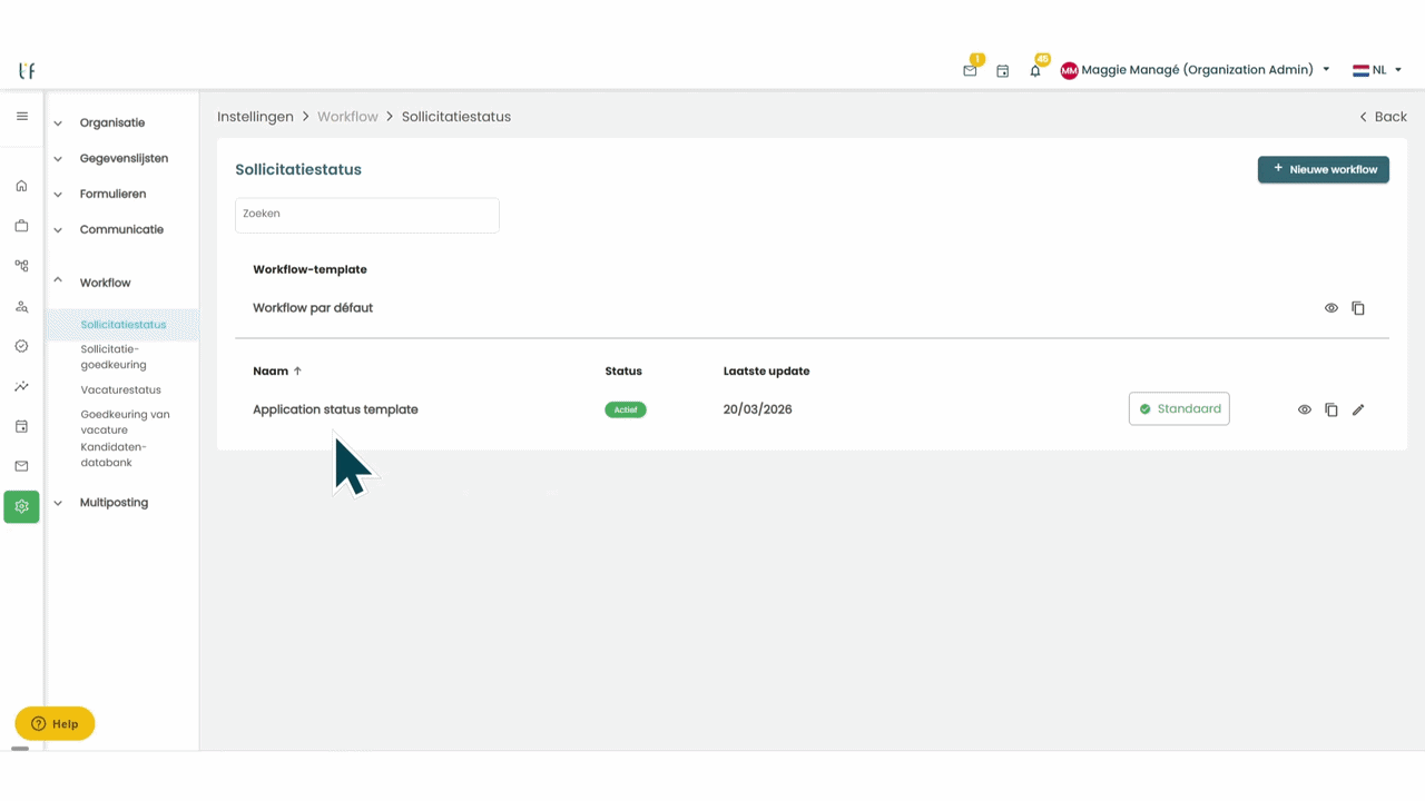 FAQ workflow status list NL